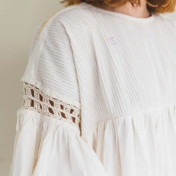 Story MFG. Mon Dress in Ecru Top Stitch - Picture 3 of 10